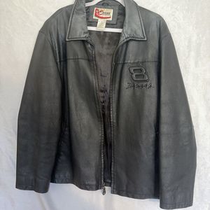 Dale Earnhardt Jr. Leather Chase Authentic Vintage Y2K BUD RACING Jacket Large